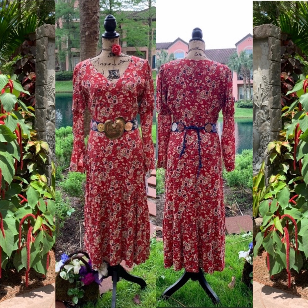 Antonio Melani Floral Print Puff Sleeve Dress. - Picture 7 of 11